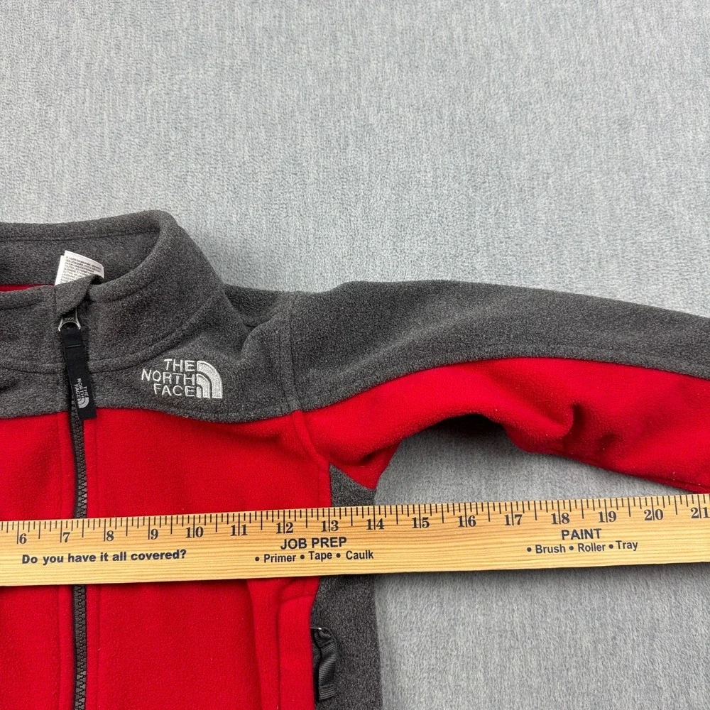 The North Face Jacket Toddler‎ Kids 3T Red Gray Fleece Full Zip Outdoor Gorpcore